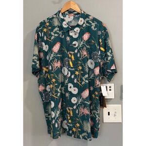 ROARK Shirt Bless Up RW534 Deep Sea Floral Print Lightweight Breathable XXL